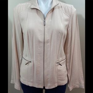 CHICO’S Beige Zip Up Womens Light Jacket Sz 0